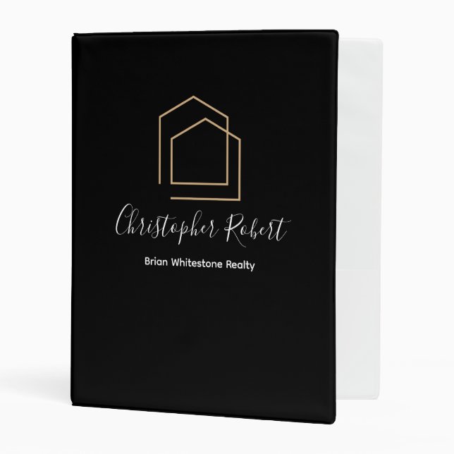 Classy Black Real Estate Mini Binder (Front/Inside)