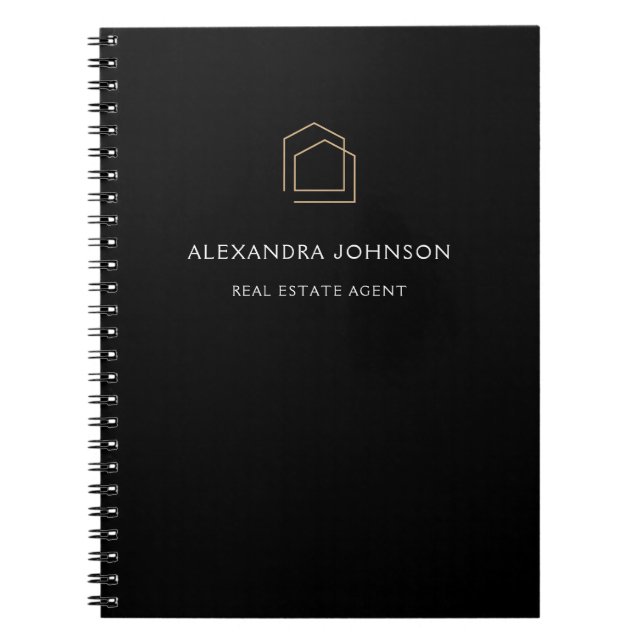 Classy Black Real Estate Notebook (Front)