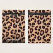 Classy Black Ribbon Leopard Print Earring Holder (Front & Back)