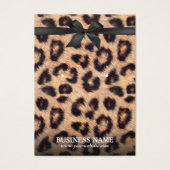 Classy Black Ribbon Leopard Print Earring Holder (Front)