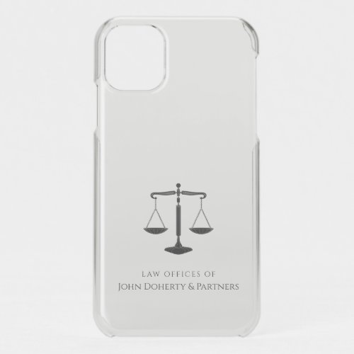 Classy Black Scales of Justice  Lawyer iPhone 11 Case