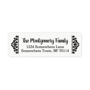 Classy Black Scrolled Brackets & Family Name Label