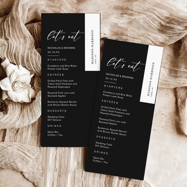 Classy Black Wedding  Menu (Creator Uploaded)