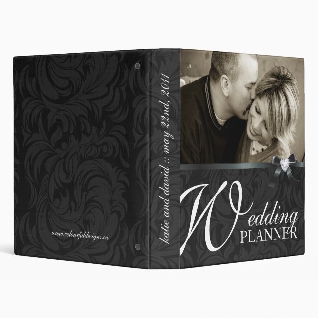 Classy Black Wedding Planner 3 Ring Binder (Background)
