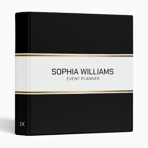 Classy Black White Background 3 Ring Binder