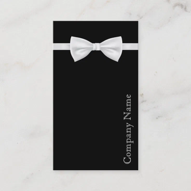Classy Black White Bowtie Men's Wear Business Card | Zazzle