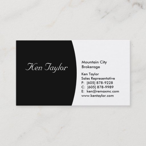 Customizable Classy Black &amp; White Business Card Round