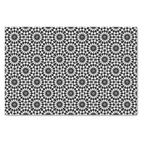 Classy Black White Geometric Illusion Pattern Tissue Paper