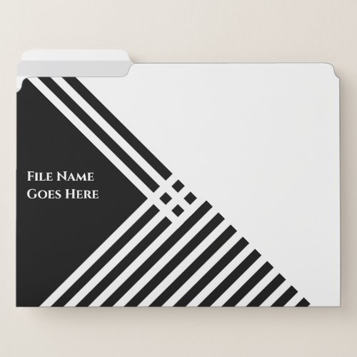 Classy black white geometric symmetrical corporate file folder