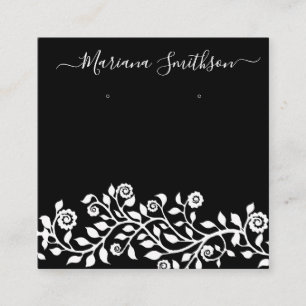 Classy Black White Large Earrings Display Cards