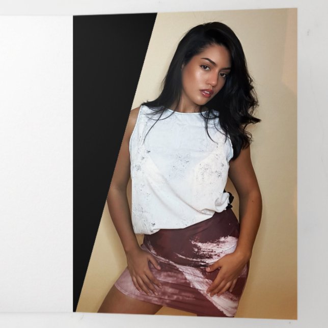 Classy Black&White Modern Artist Overview Tri-Fold Card (Inside Last)