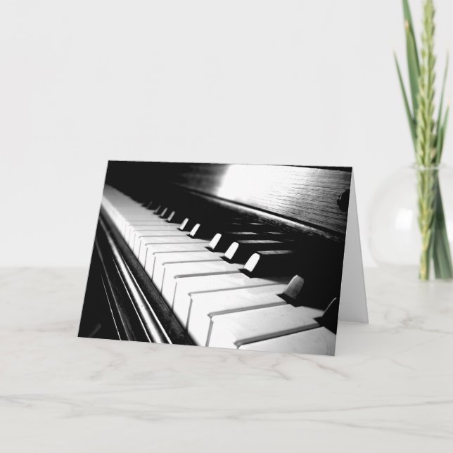 Classy Black & White Piano Photography Card (Front)