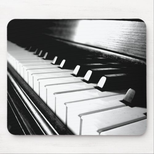 Classy Black  White Piano Photography Mouse Pad