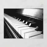 Classy Black &amp; White Piano Photography Postcard at Zazzle