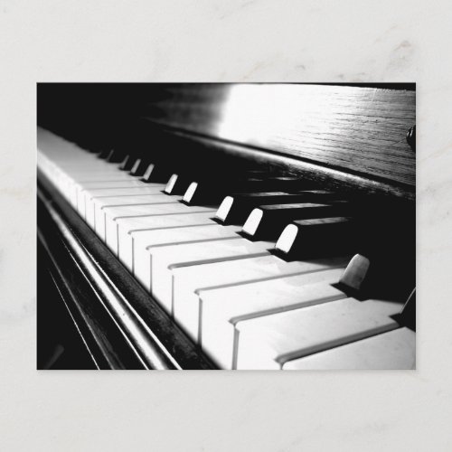 Classy Black  White Piano Photography Postcard