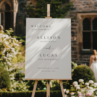 Classy Black & White Script Wedding Welcome Foam Board