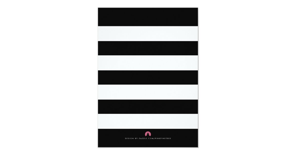 Classy Black White Striped Bridal Shower Invite | Zazzle