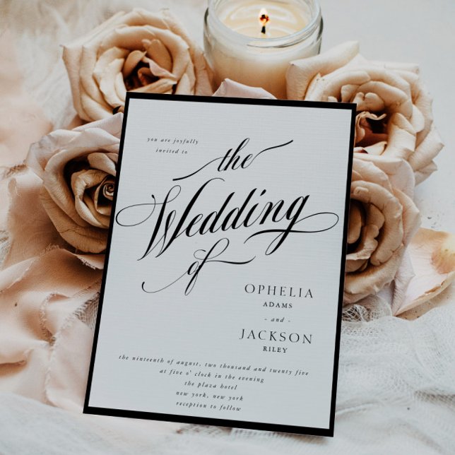 Classy Black & White Wedding Invitation (Creator Uploaded)