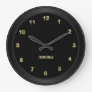 Classy Black with Gold Large Clock