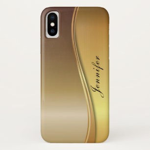Classy bling chic gold design monogram iPhone x case