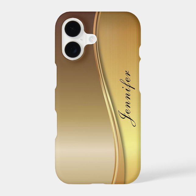 Classy bling chic gold design monogram iphone case (Back)