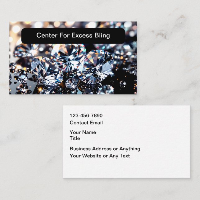 Classy Bling Jewelry Theme Business Card (Front/Back)