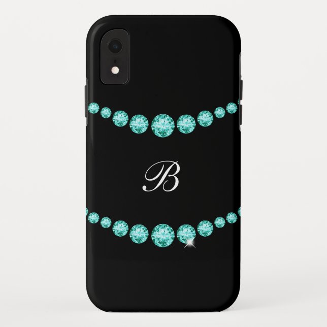Classy Bling Monogram Style Case-Mate iPhone Case (Back)