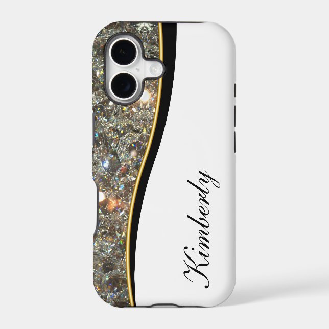 Classy Bling Monogram Style Iphone Case (Back)