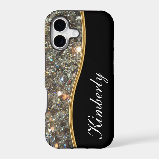 Classy Bling Monogram Style Iphone Case (Back)