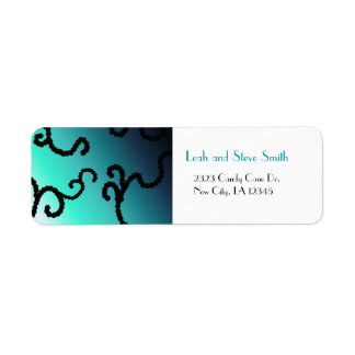 Classy Blue and Black Bead Design Label