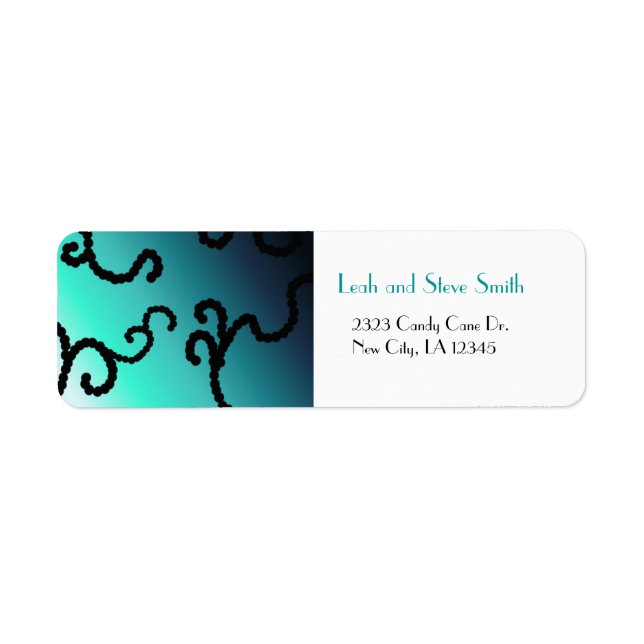 Classy Blue and Black Bead Design Label (Front)
