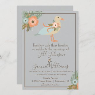Classy Blue and Brown Bird Wedding