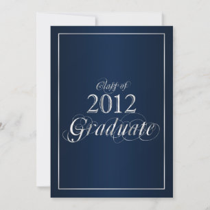 Classy Blue and Silver 2012 Graduate Invitation