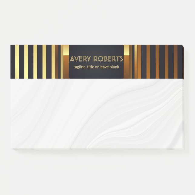 Classy blue black gold Elegant luxury geometric Post-it Notes (Front)