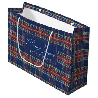 Classy Blue Burnt Orange Scottish Tartan Christmas