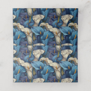 Classy Blue Calla Lilies Charm Tropical Wedding Place Card