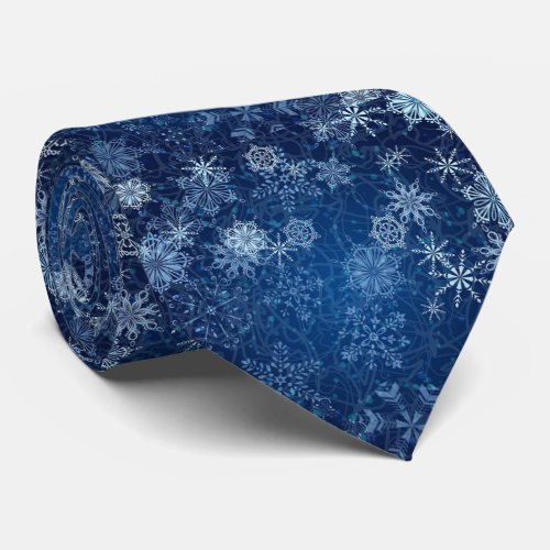 Classy Blue Christmas Tie Neck Tie