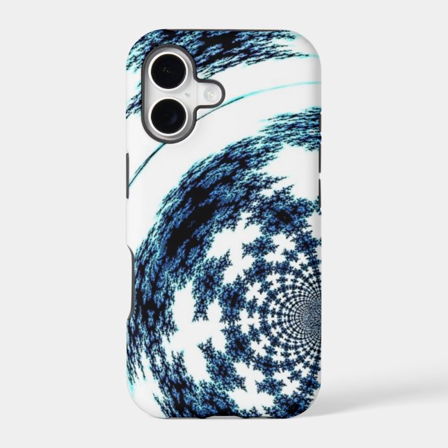 Classy Blue Fractal Design Iphone Case (Back)