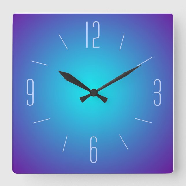Classy Blue Illuminated Design >  Wall Clock (Front)