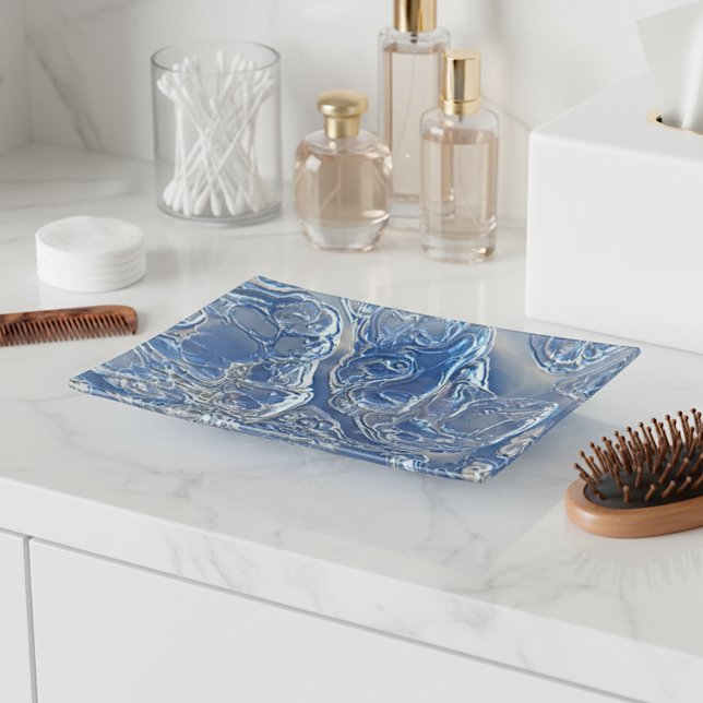Classy Blue Marbled Pattern Trinket Dish (Creator Uploaded)