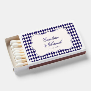 Classy Blue royale Personalized couple matches box