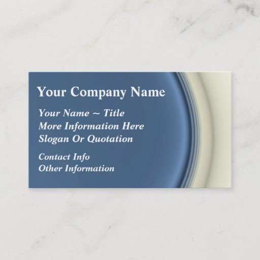 Customizable Classy Blue &amp; White Curvy Business Cards