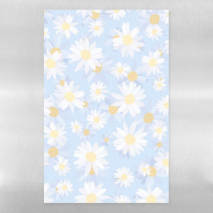 Classy Blue White Daisy Flowers Magnetic Dry Erase Sheet