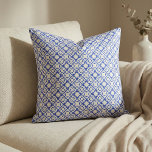 Classy Blue White Portuguese Azulejo Tile Damask Fabric