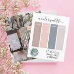 Classy Blush Grey Wedding colors PalettPaper Sheet<br><div class="desc">Classy Blush Grey Wedding colors Palette Card 2024</div>