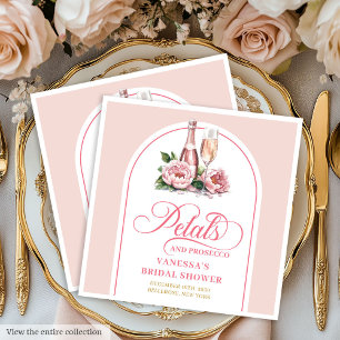 Classy Blush Petals and Prosecco Bridal Napkins