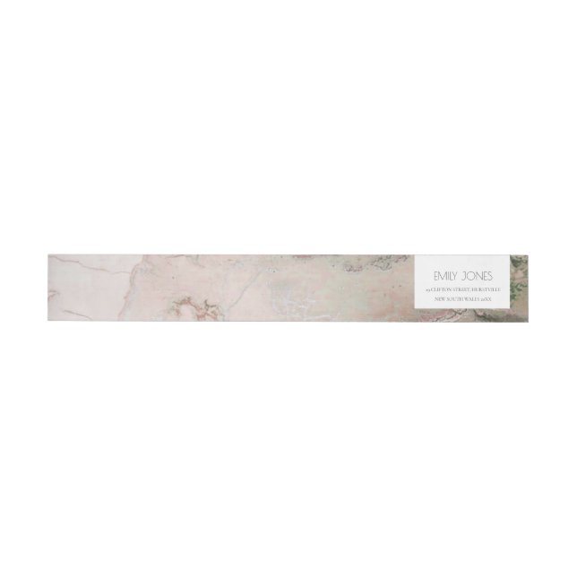 CLASSY BLUSH PINK DUSKY ROSE GOLD AGATE ADDRESS WRAP AROUND LABEL (Individual)