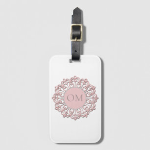 Classy Blush Pink Mandala OM Luggage Tag
