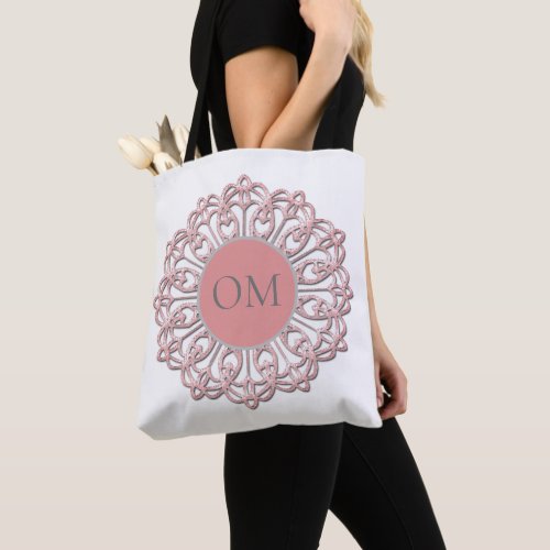 Classy Blush Pink Mandala OM Tote Bag