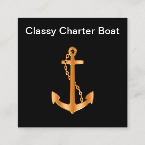 Classy Boat Anchor Nautical Theme Square Business Card